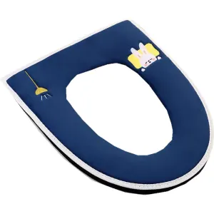3pcs Toilet Seat Household Plush Thickened Zipper Four Seasons  Waterproof Cute Toilet Seat Cover