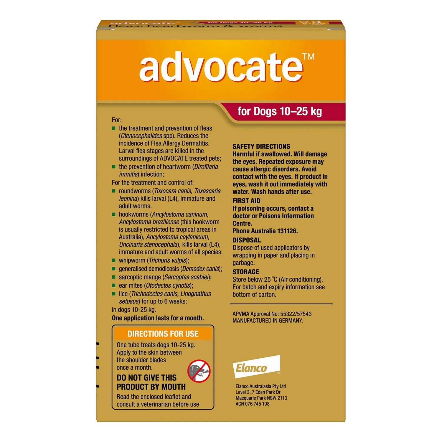 Advocate Flea, Heartworm & Worms for Large Dogs 10-25kg