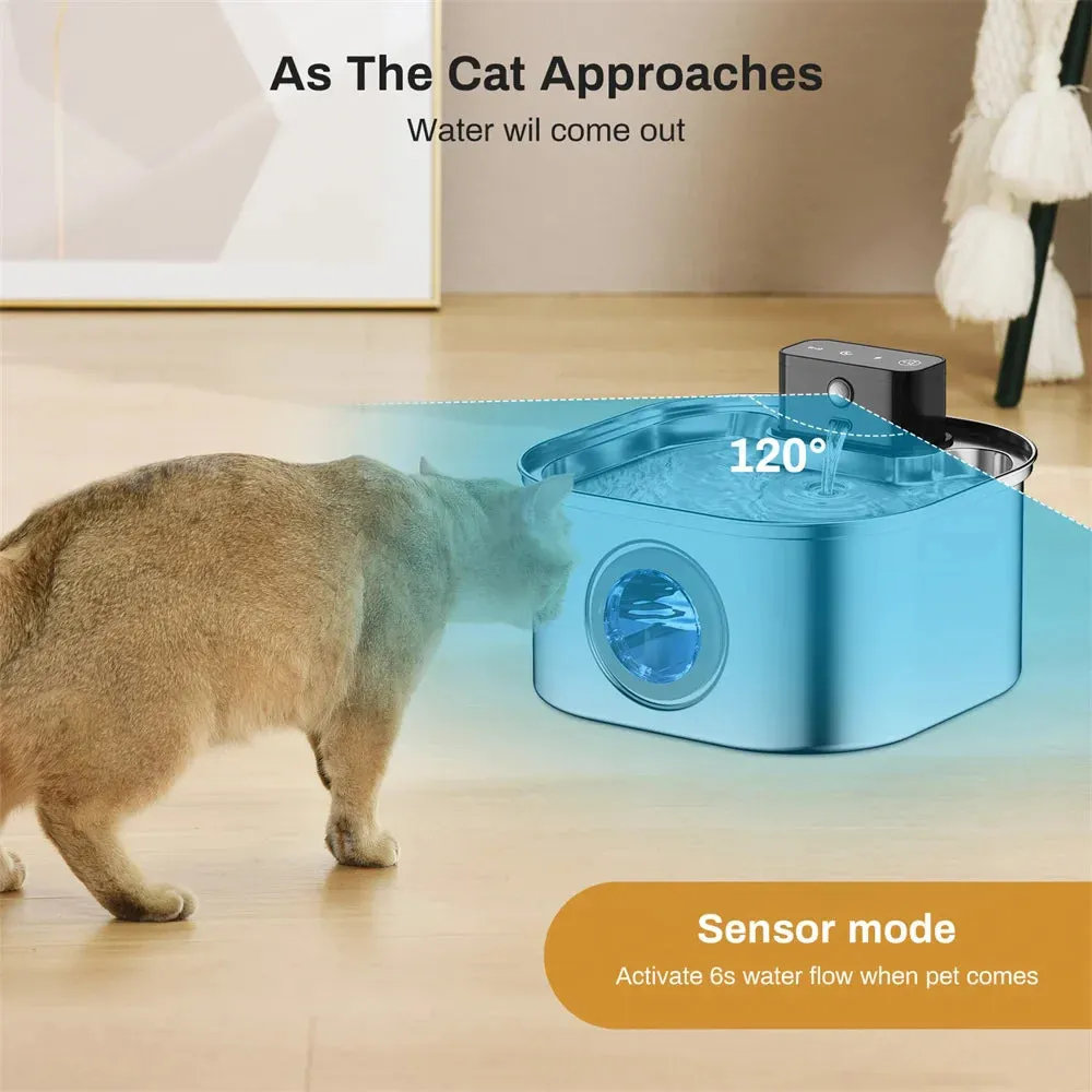 Autofeder 3.2L Automatic Pet Water Dispenser with Smart Induction and Stainless Steel Bowl