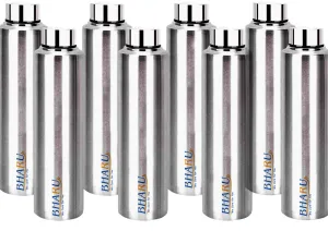 Bharu Stainless Steel Fridge Water Bottle ( Pack of 8)