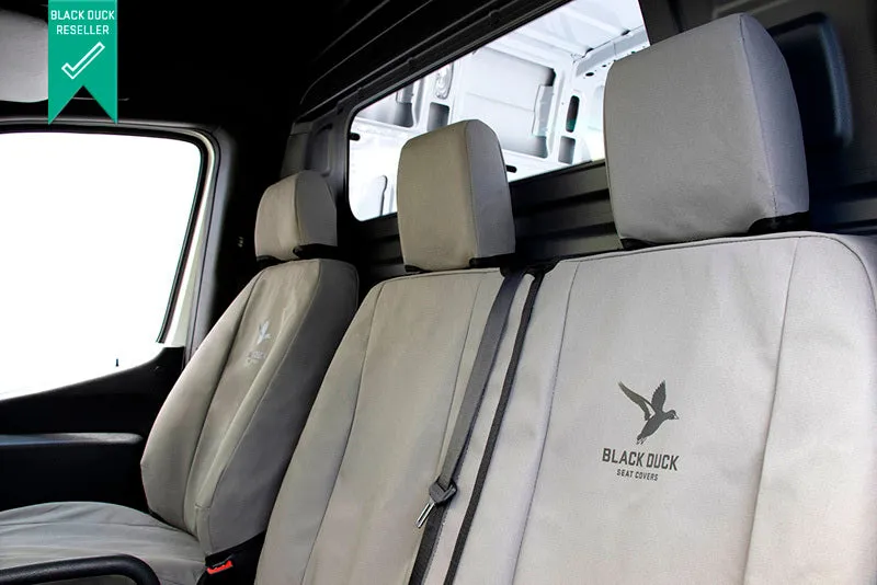 Black Duck Canvas Seat Covers JCB Articulated Loader Grey