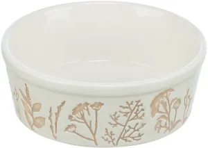 Bowl, textured motif, ceramic, 0.7 l/diam 16 cm, white/taupe