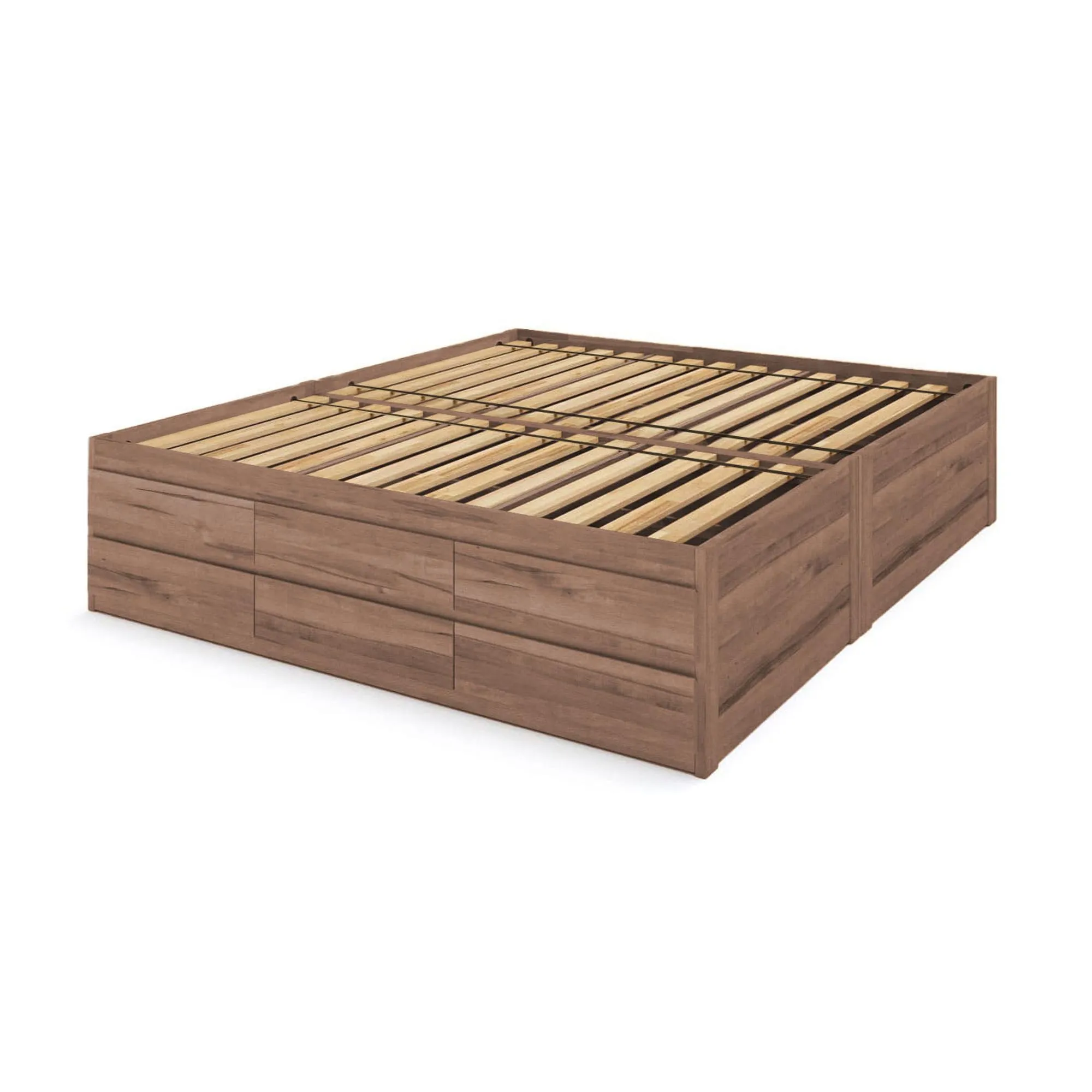 Captains Bed Eco Solid Wood Full Size w/6 Drawers (Double Level)