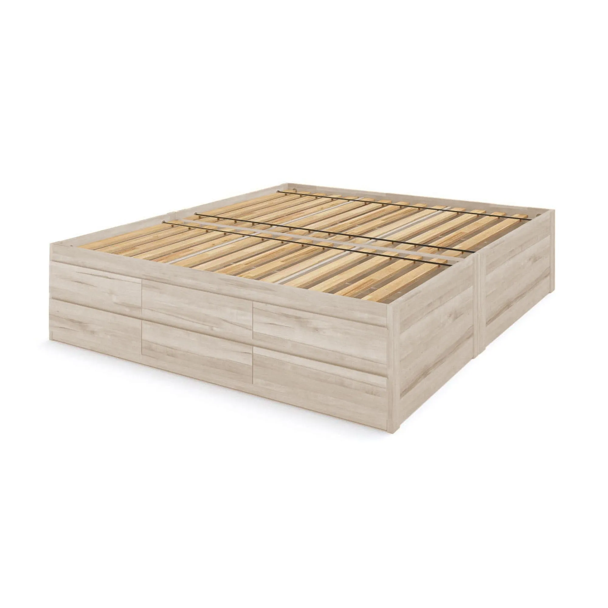 Captains Bed Eco Solid Wood Full Size w/6 Drawers (Double Level)