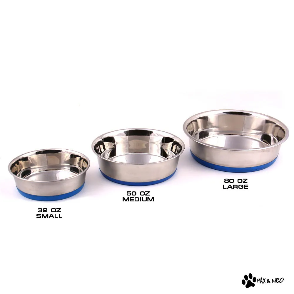 Case Pack of Stainless Steel Heavy Non-Skid Dog Bowls