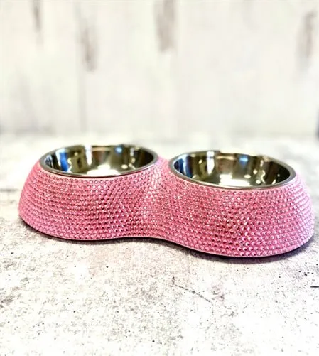 Crystal Dining Bowls in Pink