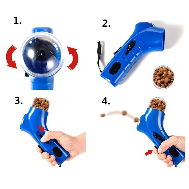 Dog Treat Feeder Catapult Gun Shape