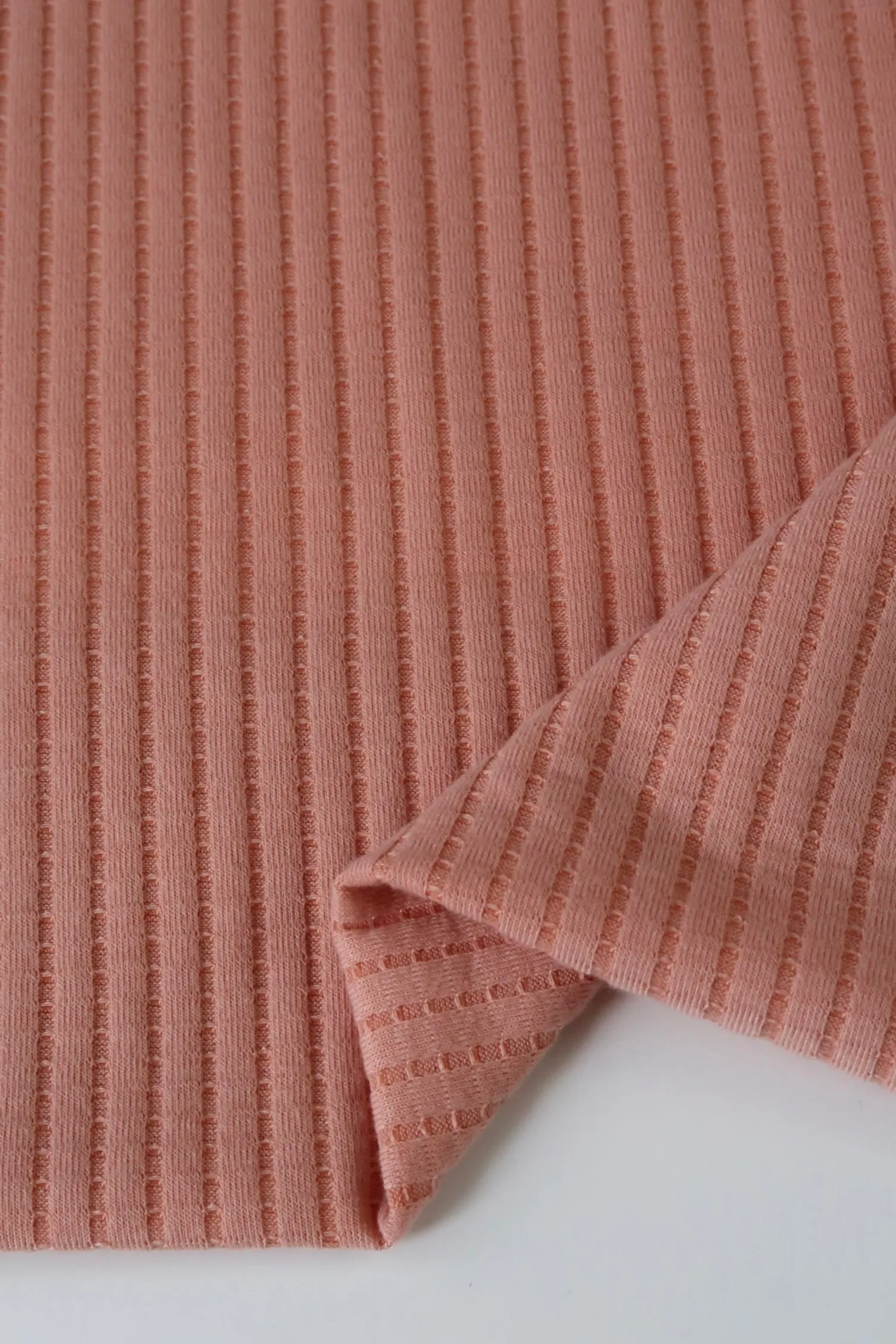 Dusky Peach Nepal Rib Knit