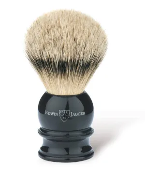 Edwin Jagger - 1EJ466 English Shaving Brush, Imitation Ebony with Silver Tip Badger, Medium