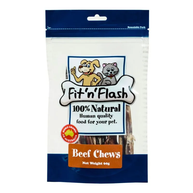 Fit 'n' Flash Beef Chews Dog Treat 60g