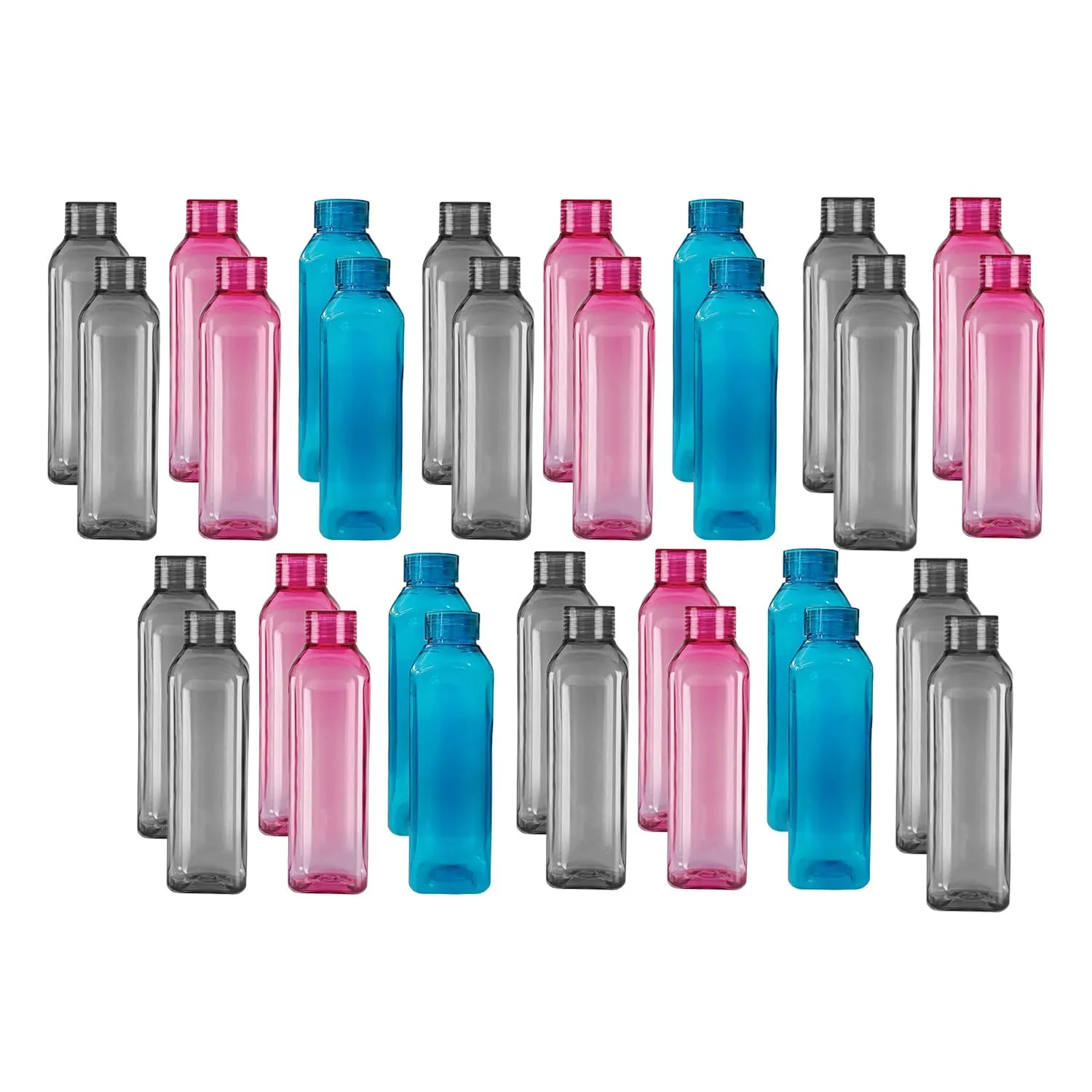Kuber Industries BPA Free Plastic Water Bottles | Unbreakable, Leak Proof, 100% Food Grade Plastic | for Kids & Adults | Refrigerator Plastic Bottle Set of 6|Assorted (Pack of 5)