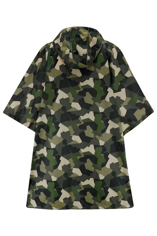 Mac in a Sac Adults Waterproof Breathable Windproof Unisex Packable Poncho-CAMO GREEN