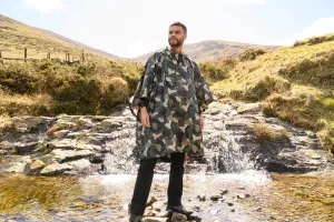 Mac in a Sac Adults Waterproof Breathable Windproof Unisex Packable Poncho-CAMO GREEN