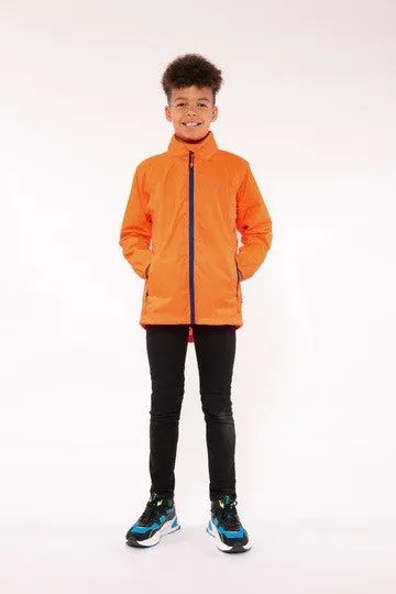 Mac in a Sac Kids Waterproof Breathable Windproof Packable Origin Jacket-NEON ORANGE