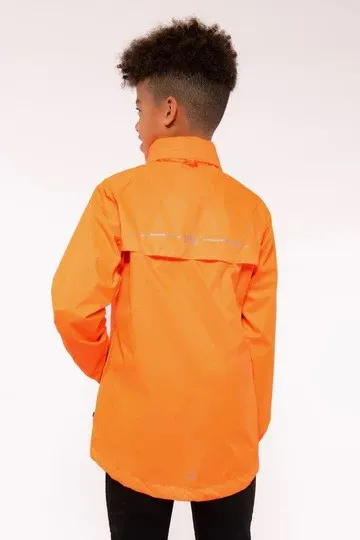 Mac in a Sac Kids Waterproof Breathable Windproof Packable Origin Jacket-NEON ORANGE