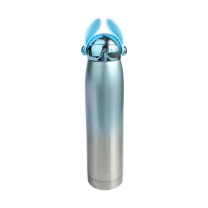 Metallic Cat Flask - Blue