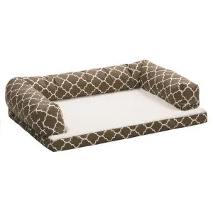 Midwest QuietTime Defender Brown Geo Bolstered Orthopedic Sofa with Teflon 36" x 54"