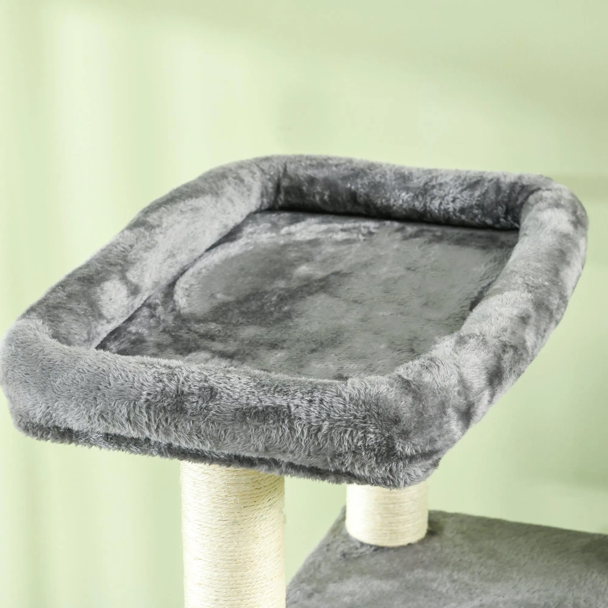 Multi-level Cat Tree w/ Scratching Posts, Bed, Condo, 184cm - Grey
