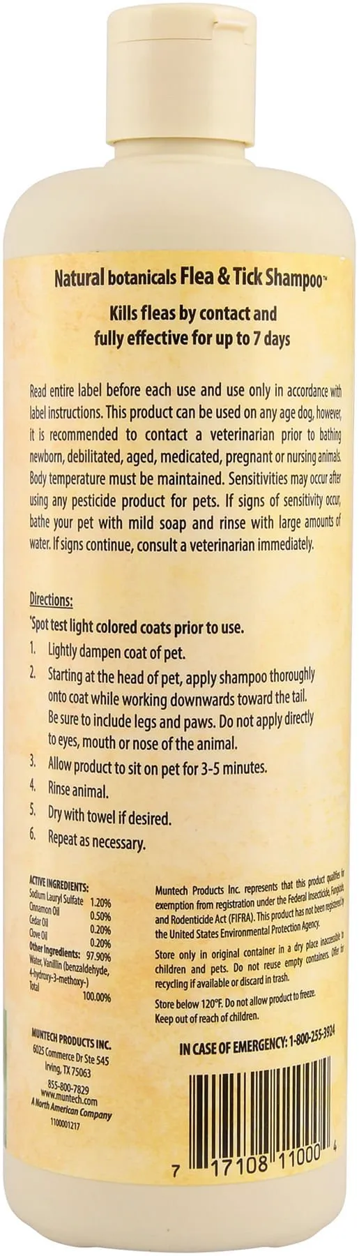 Natural Flea and Tick Shampoo, 16.9 oz