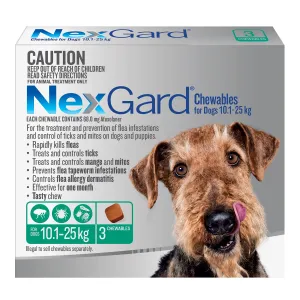 NexGard Dog 10.1-25kg Green