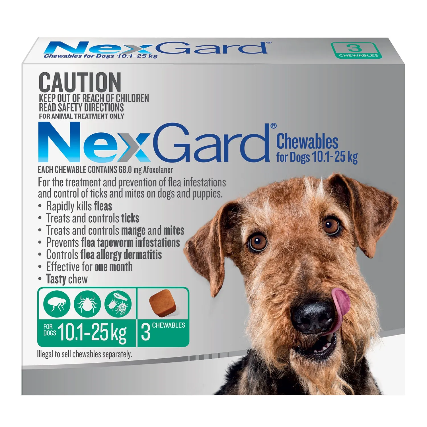 NexGard Dog 10.1-25kg Green