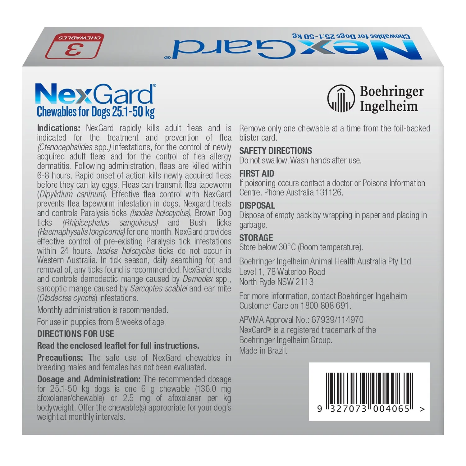 NexGard Dog 25.1-50kg Red