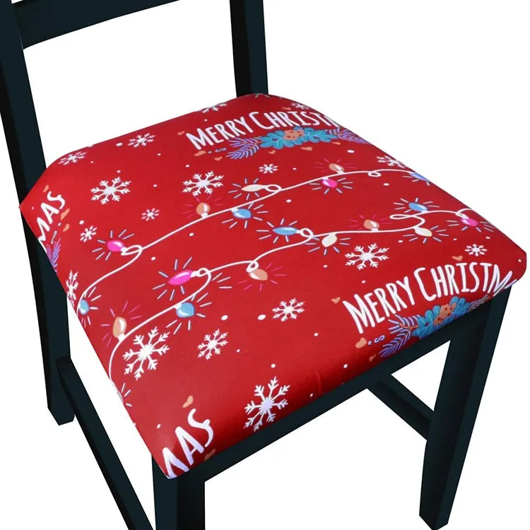 Pattern Stretchable Dining Chair Seat Cover Grey Leaf