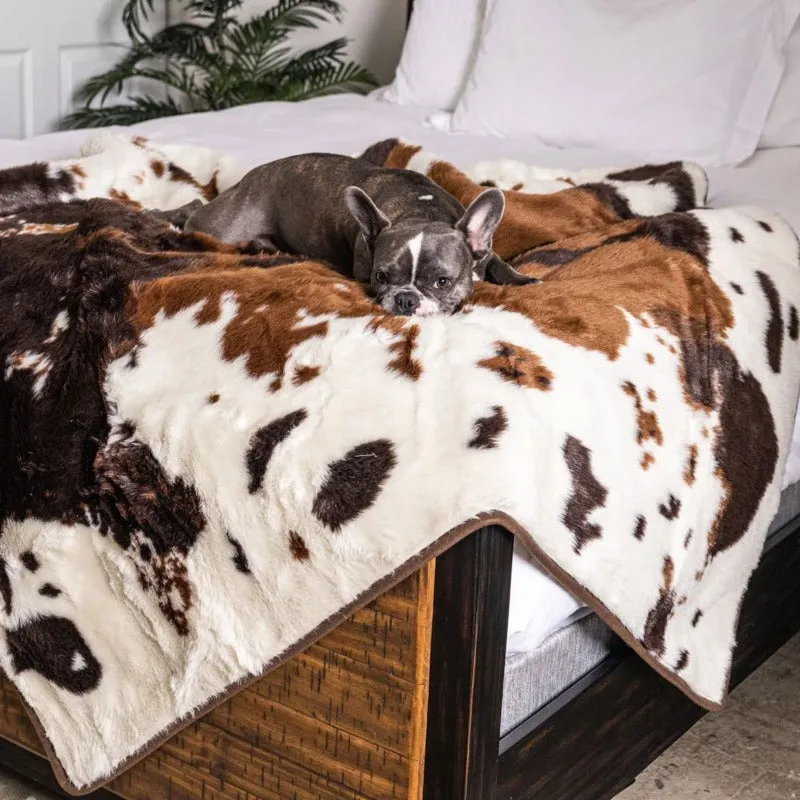 Paw Brands, PupProtector™ Waterproof Throw Blanket, Brown Faux Cowhide