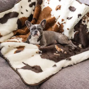 Paw Brands, PupProtector™ Waterproof Throw Blanket, Brown Faux Cowhide