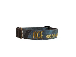 Personalized Dog Collar | Charcoal Geometric Collar | Duke & Fox®