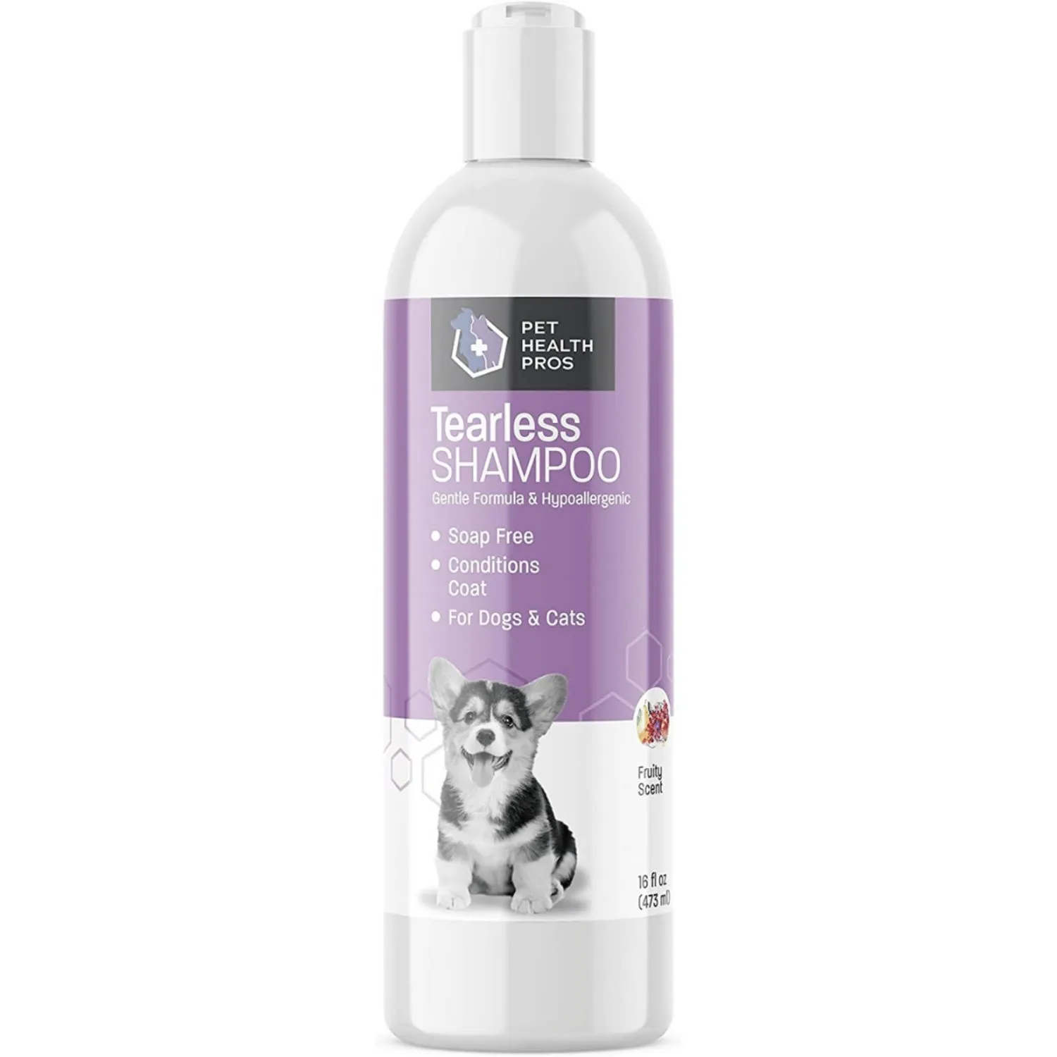 Pet Health Pros Tearless Puppy Shampoo, Hypoallergenic, Soap-Free, For Small Pets, 16oz, Fruity Scent