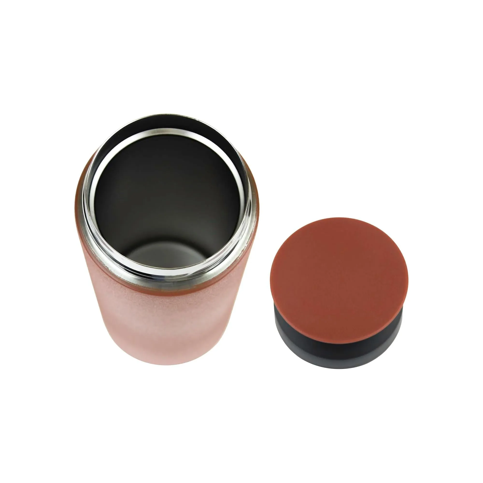 Premium Stainless Steel Travel Mug Flask - Matt Orange - 500 ml