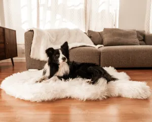 PupRug™ Orthopedic Bed   Matching Waterproof Blanket Bundle - Polar White