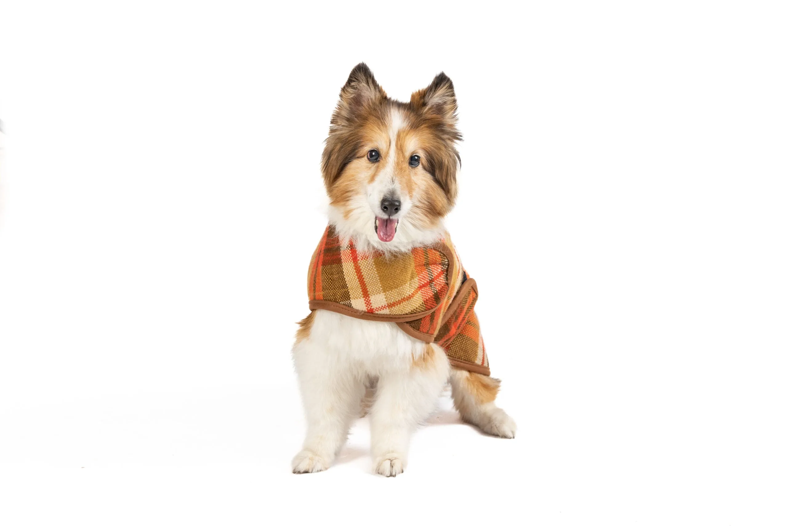 Rust Plaid Fleece Lined Dog Coat by Chilly Dog