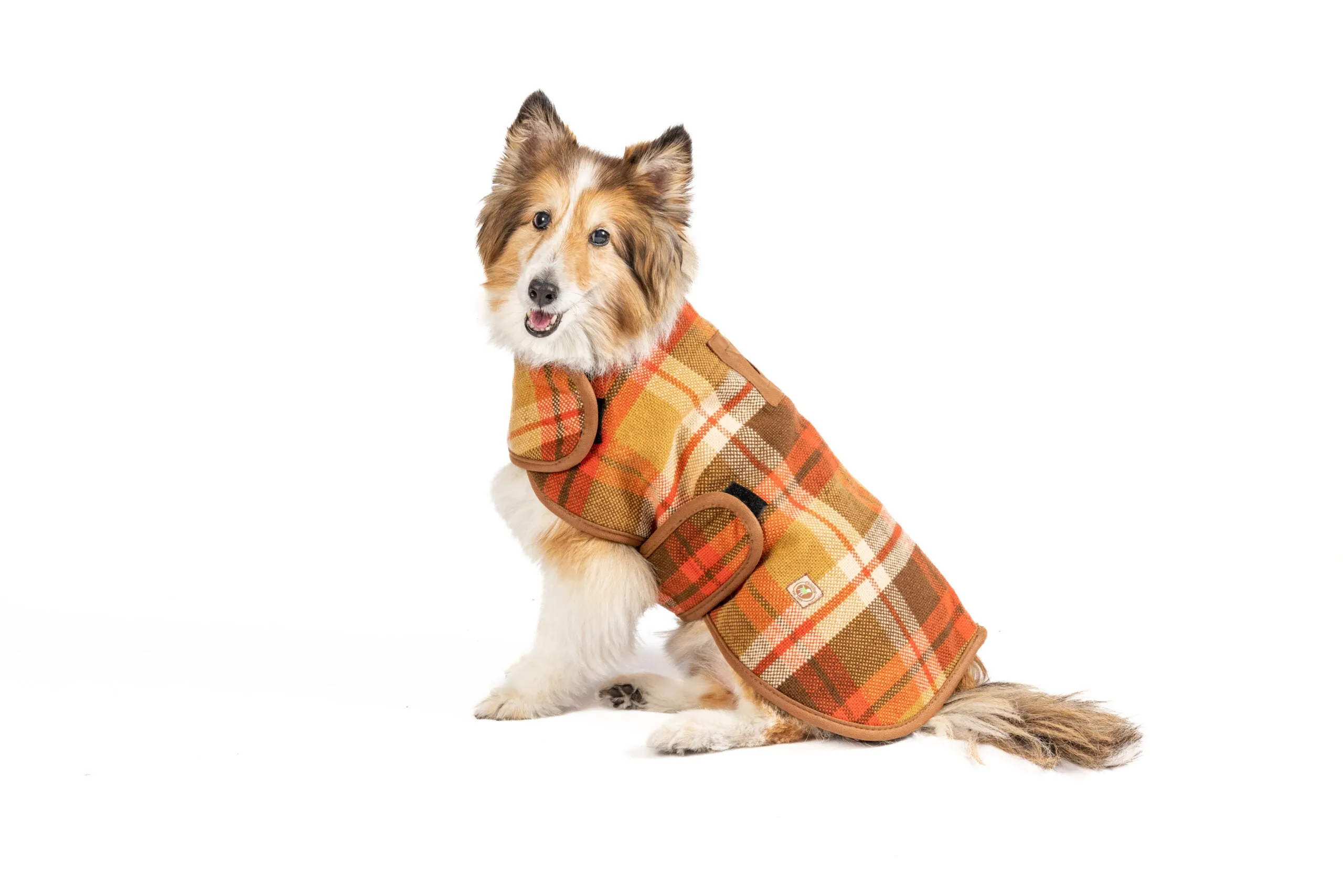 Rust Plaid Fleece Lined Dog Coat by Chilly Dog