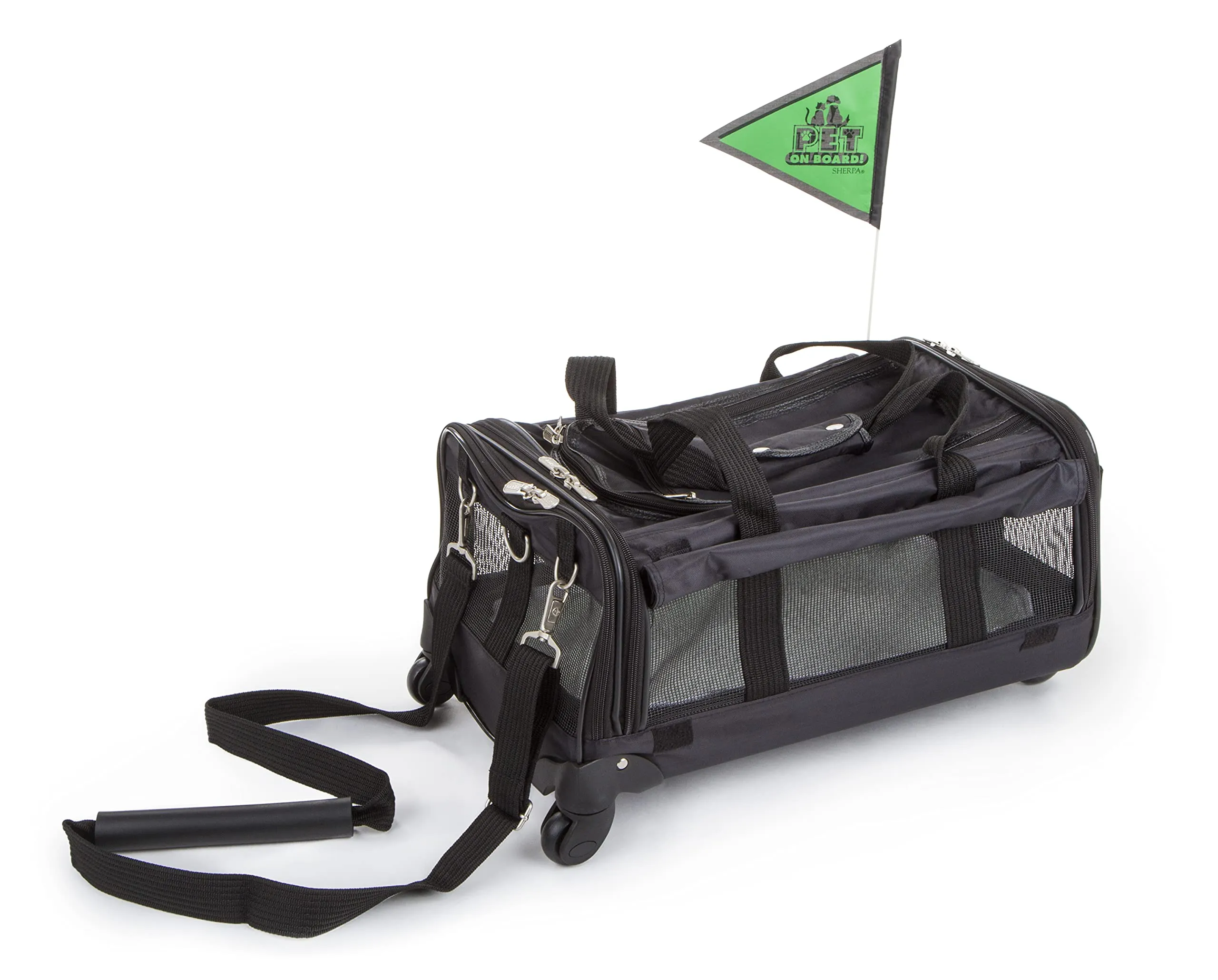 Sherpa Ultimate On Wheels Airline Approved Travel Pet Carrier - Black - Large