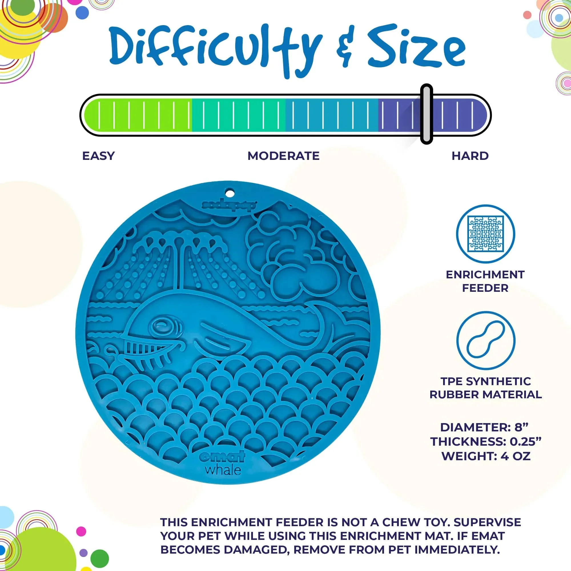 SodaPup Whale Emat Enrichment Lick Mat With Suction Cups For Dogs