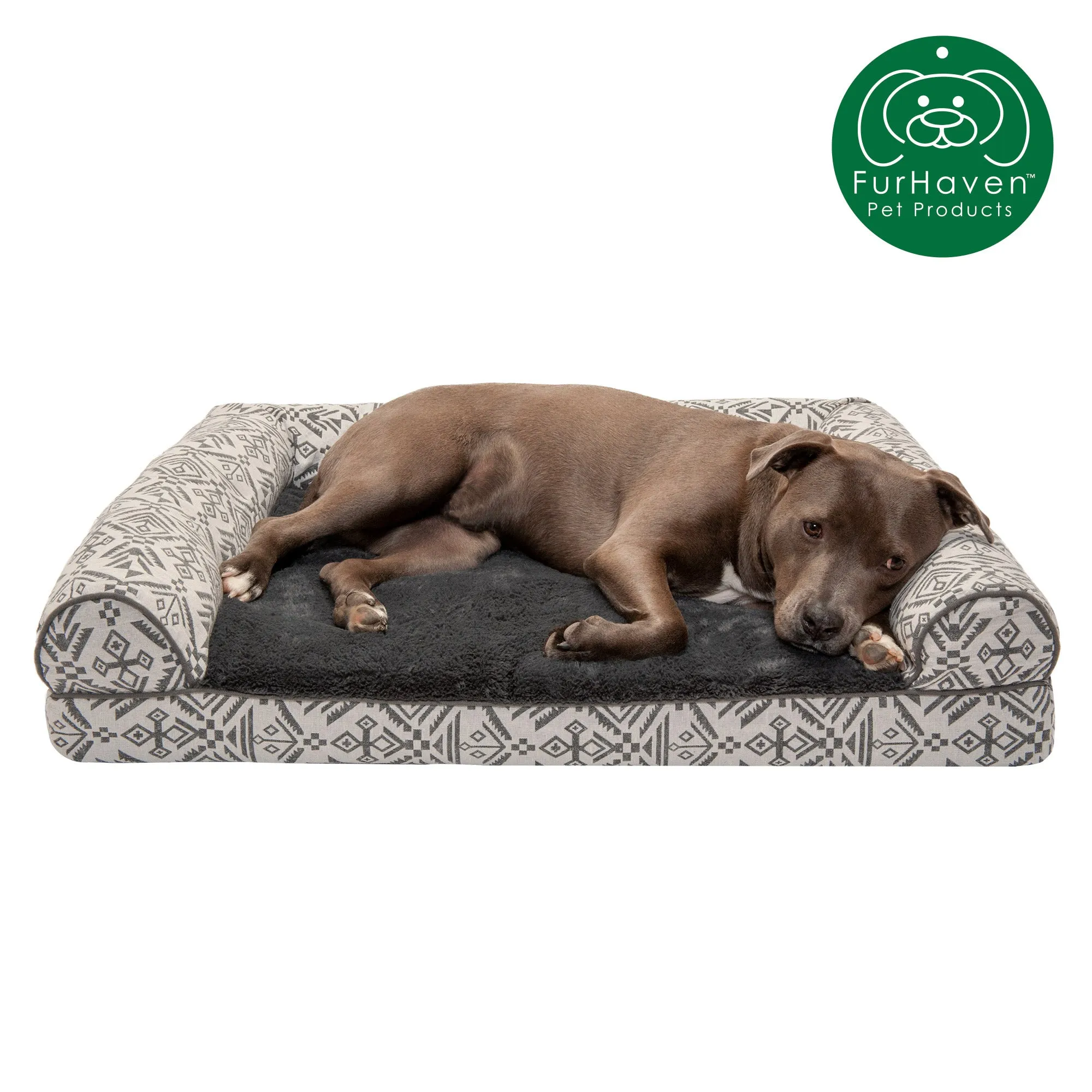 Southwest Kilim Plush Sofa-Style Pet Bed