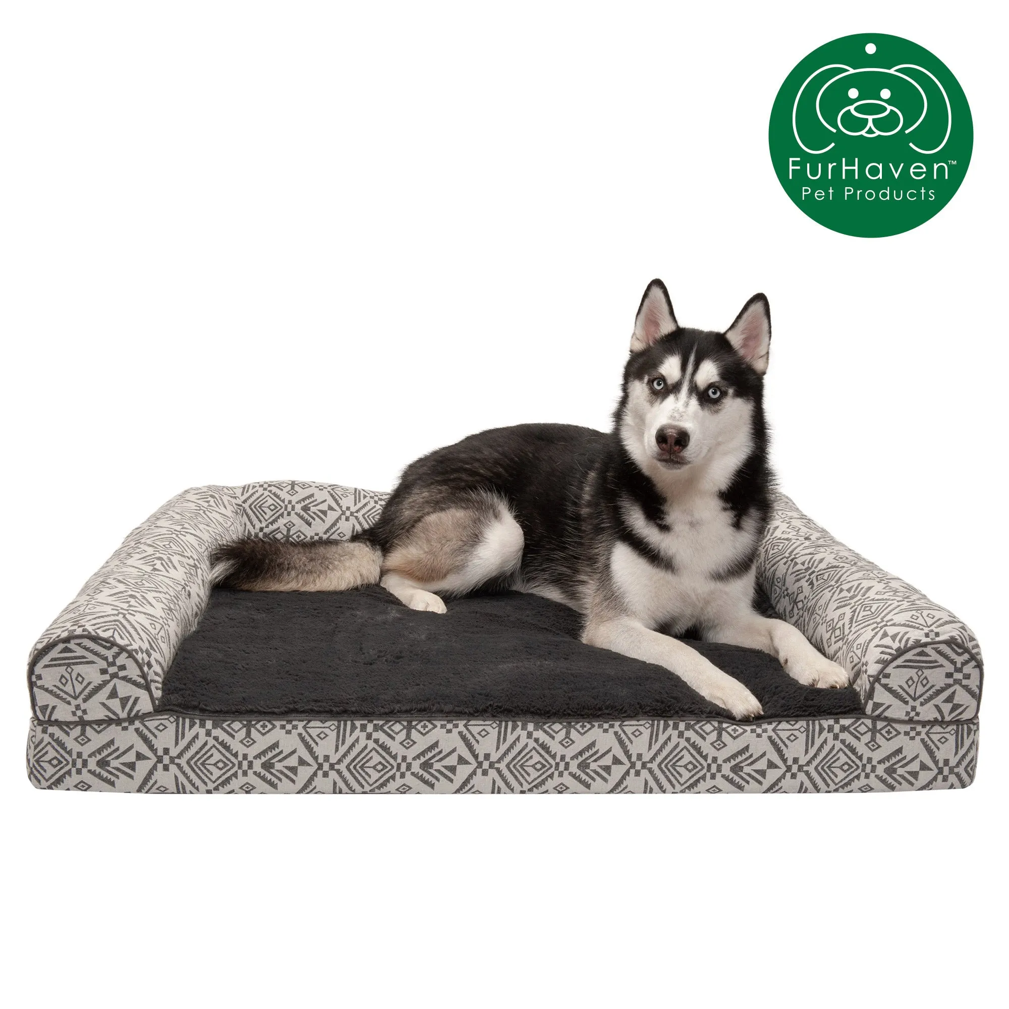 Southwest Kilim Plush Sofa-Style Pet Bed