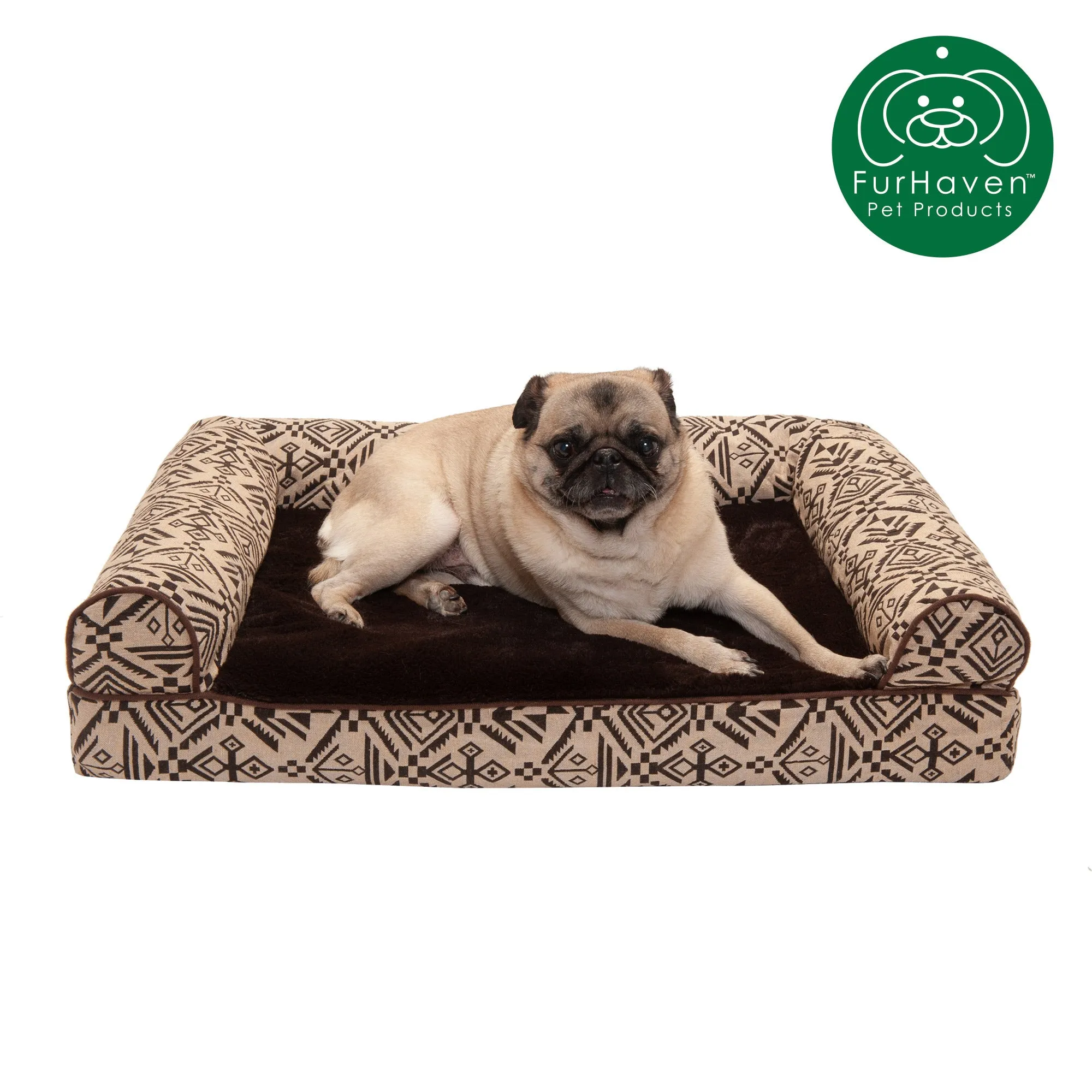 Southwest Kilim Plush Sofa-Style Pet Bed