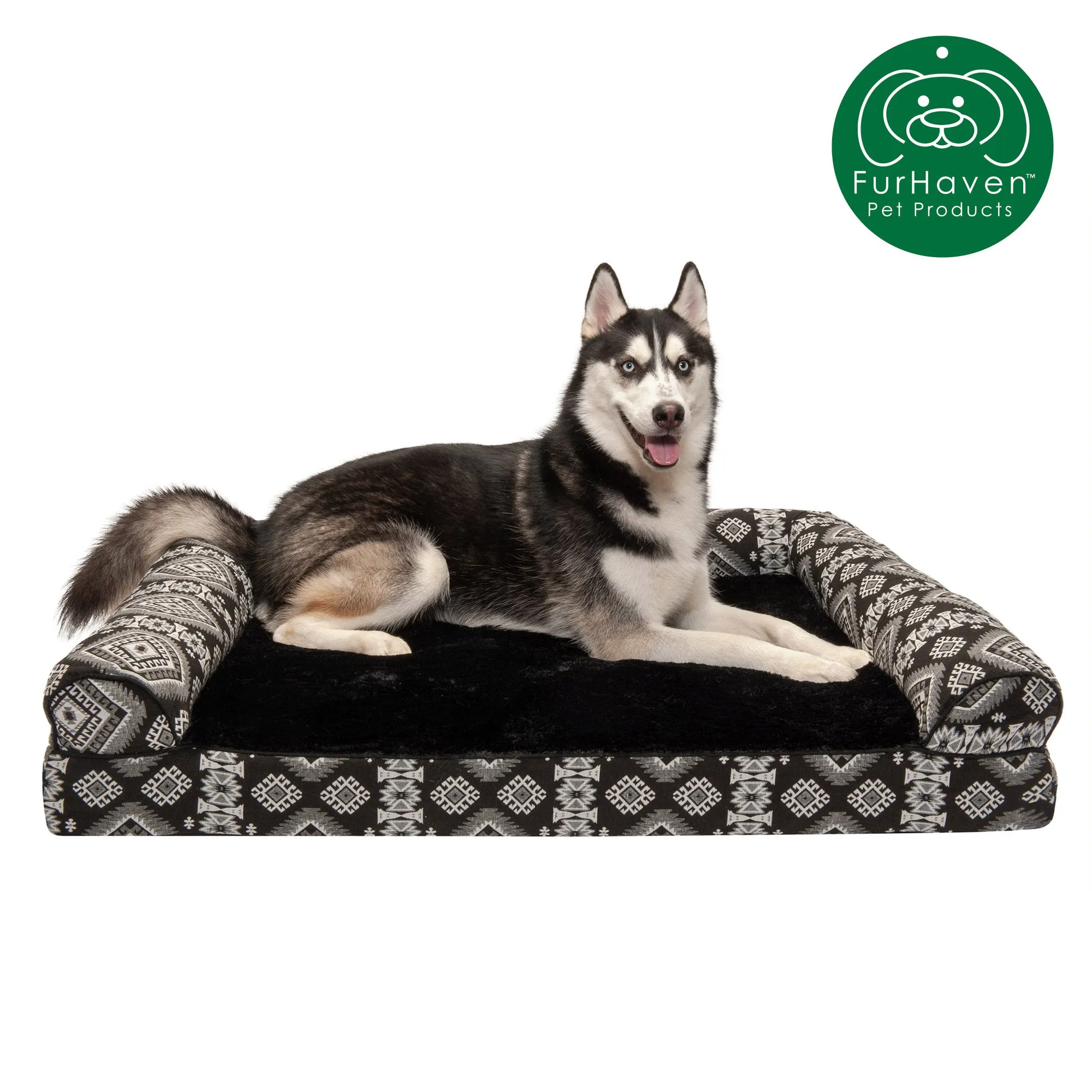 Southwest Kilim Plush Sofa-Style Pet Bed
