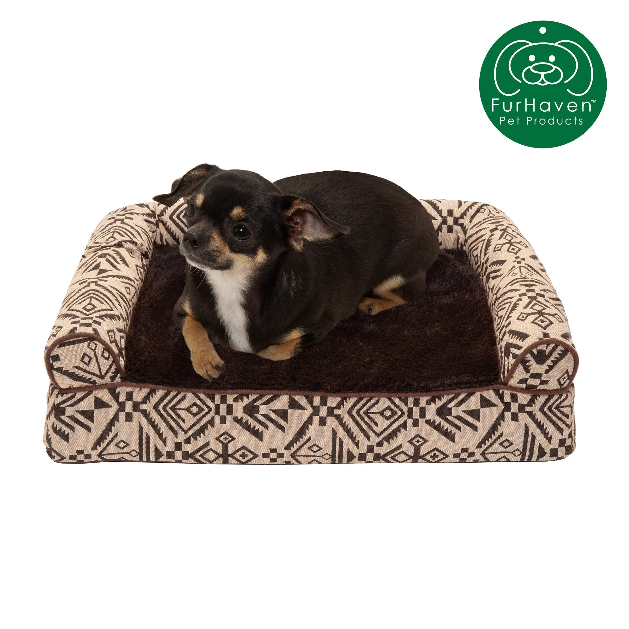 Southwest Kilim Plush Sofa-Style Pet Bed