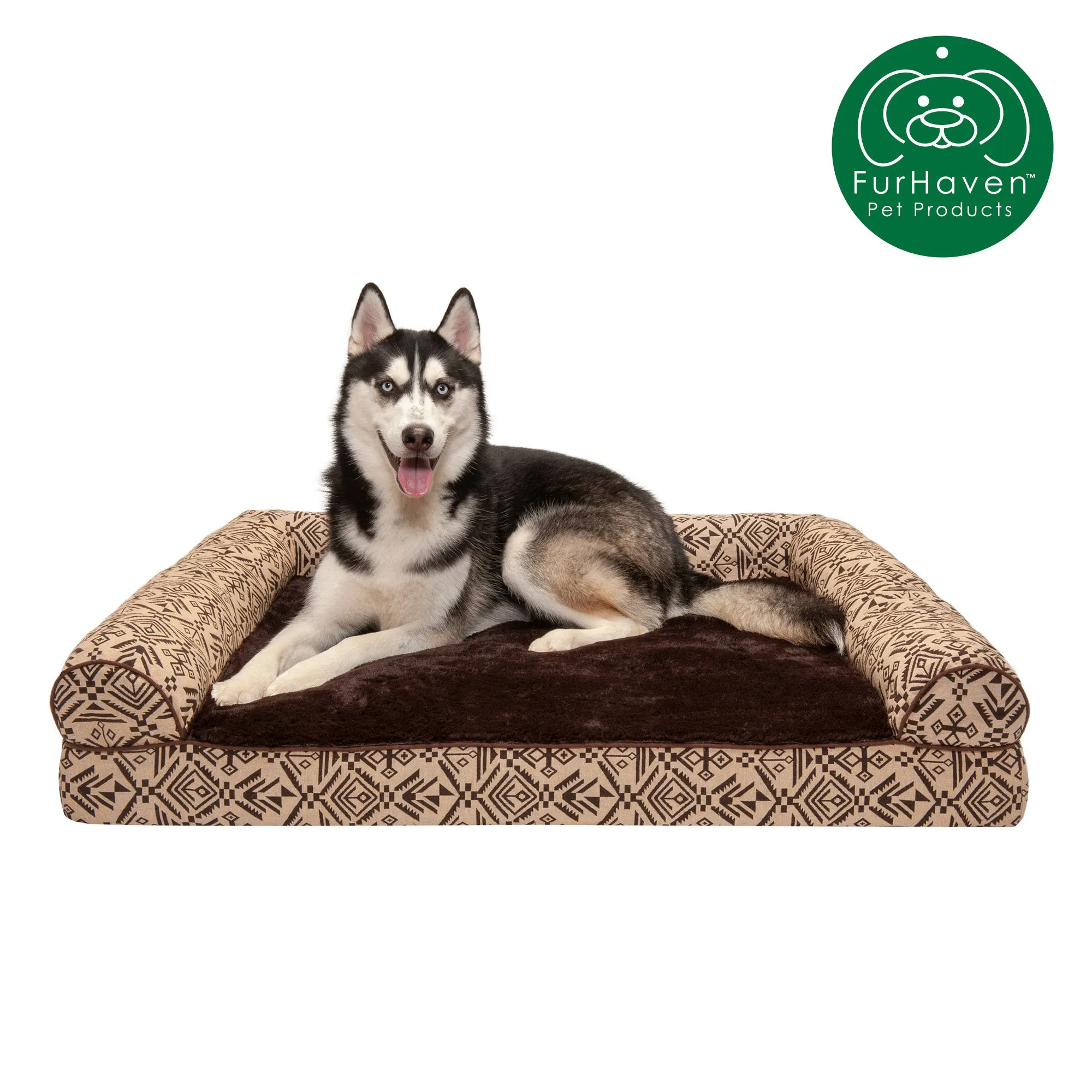 Southwest Kilim Plush Sofa-Style Pet Bed