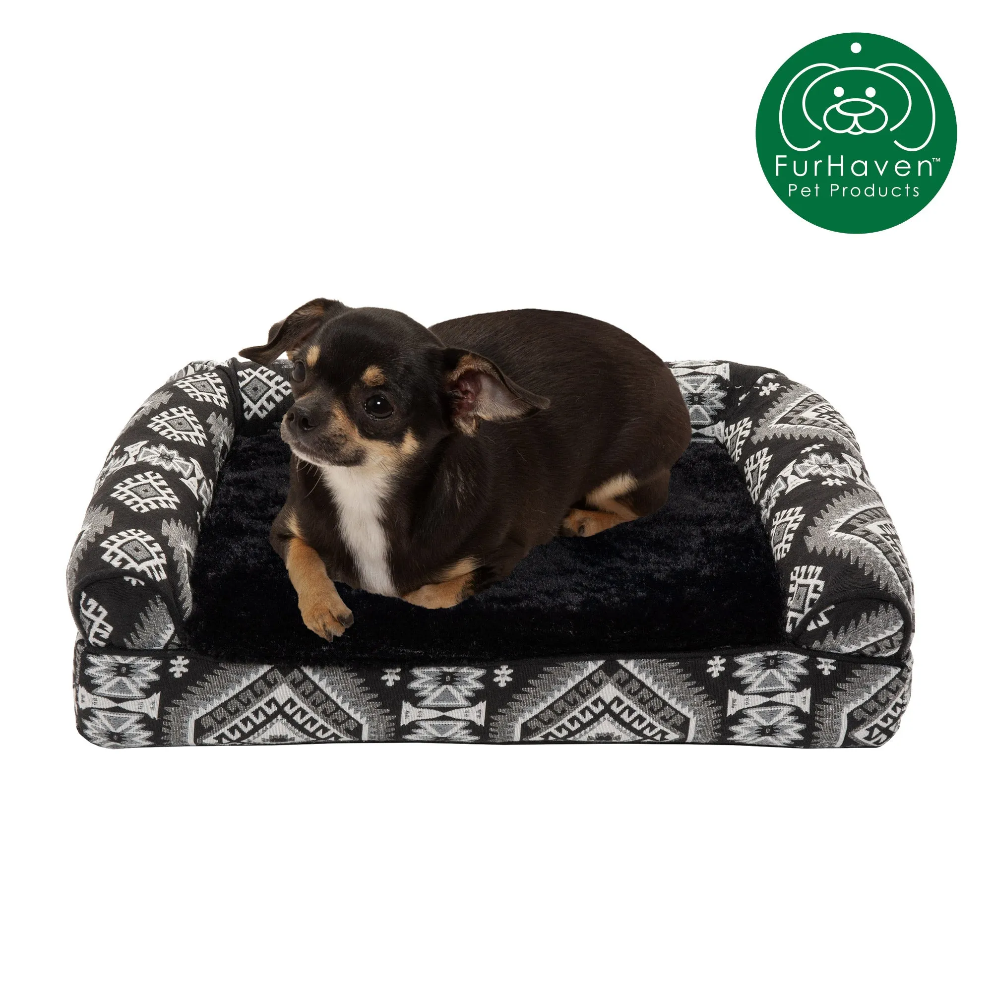 Southwest Kilim Plush Sofa-Style Pet Bed