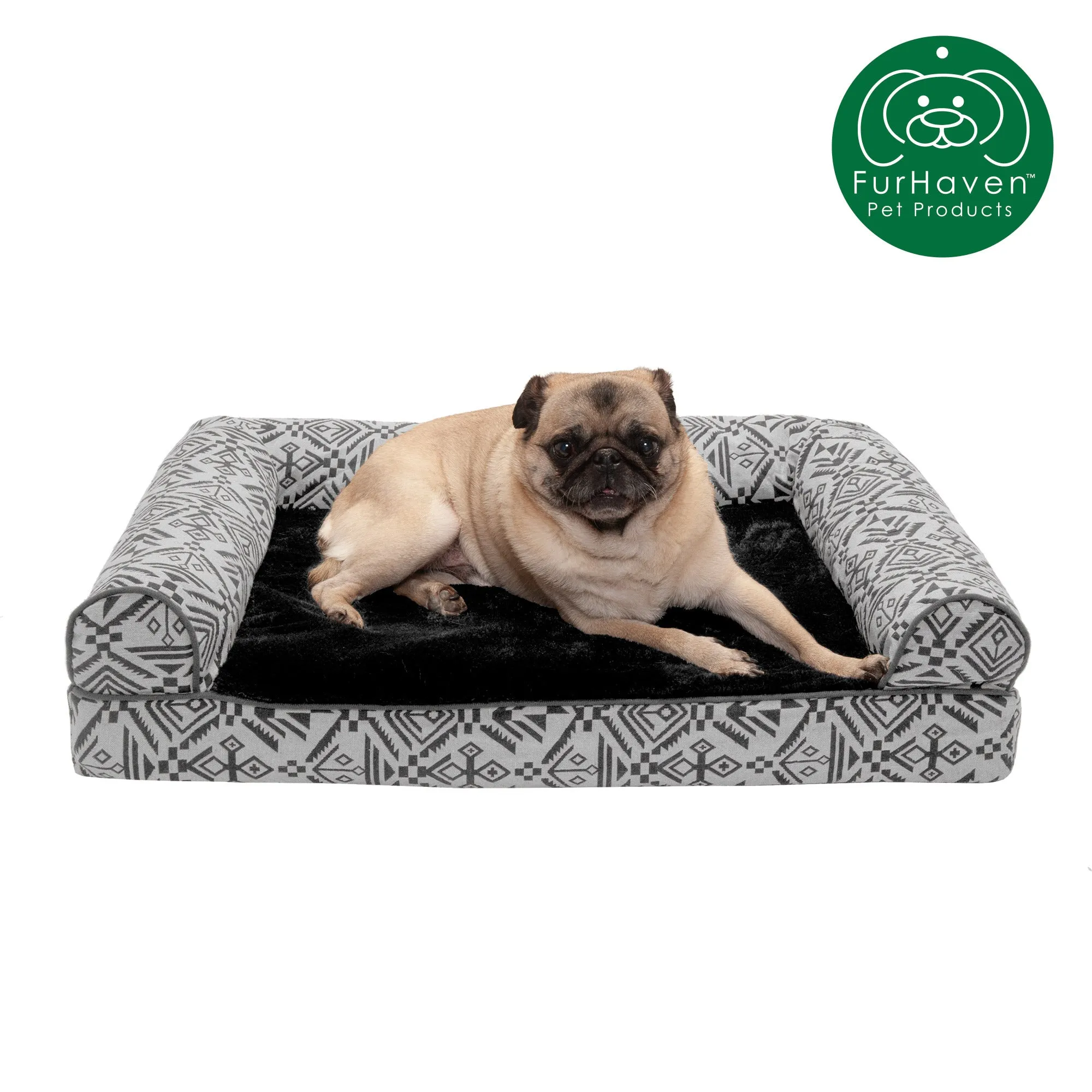 Southwest Kilim Plush Sofa-Style Pet Bed