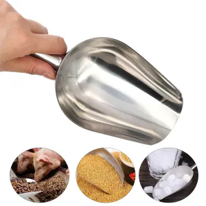 Stainless Steel Pet Food Scoop - Dual Material Design for Versatility