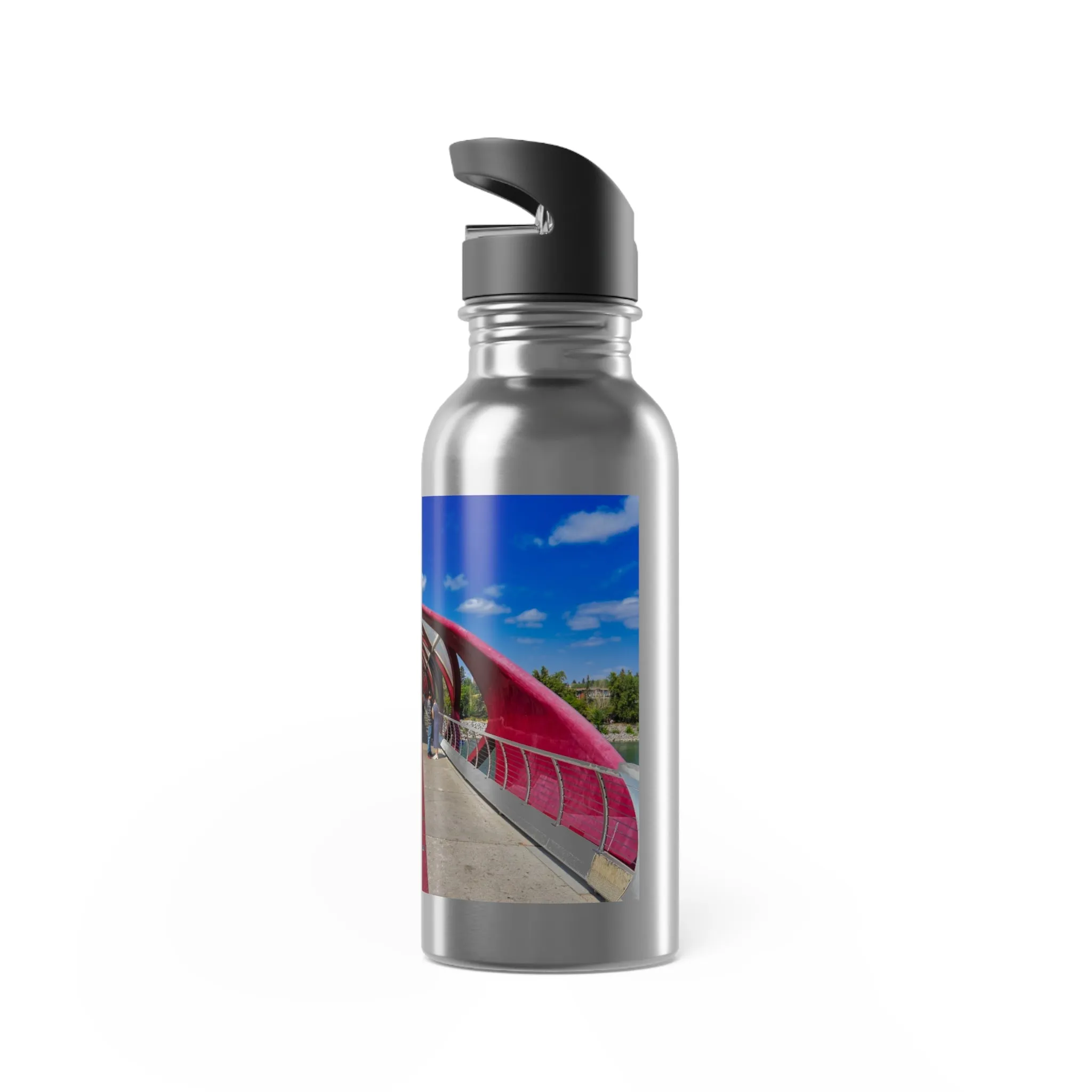 Stainless Steel Water Bottle With Straw, 20oz - Calgary Peace Bridge
