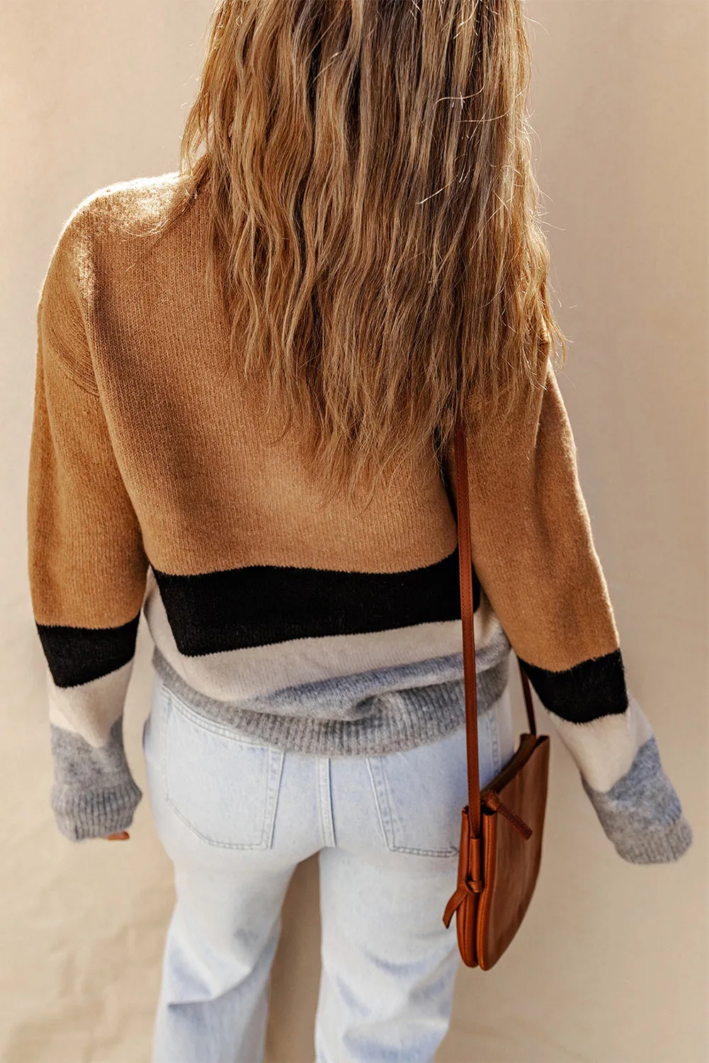 Striped Ribbed Knit Sweater