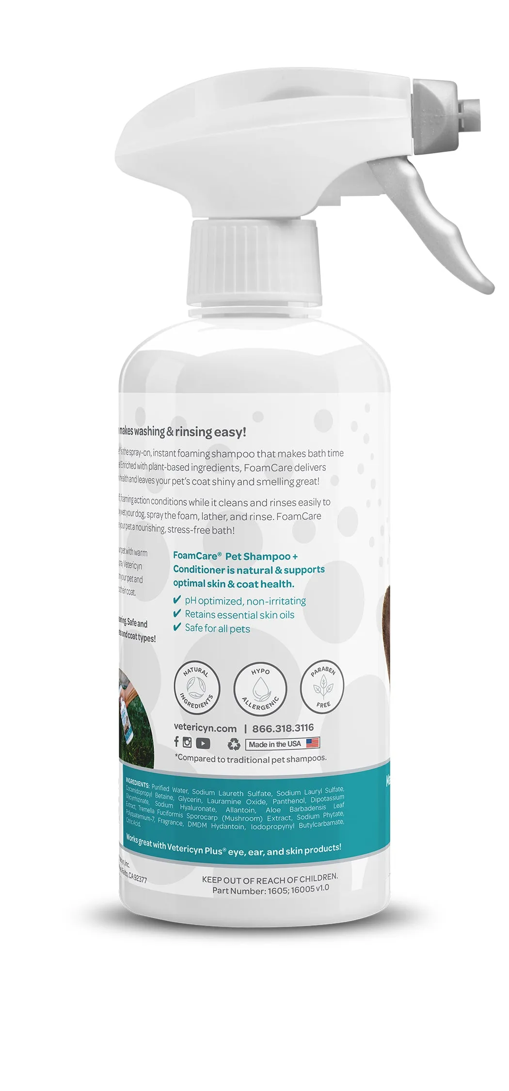 Vetericyn FoamCare Pet Shampoo   Conditioner (16oz)