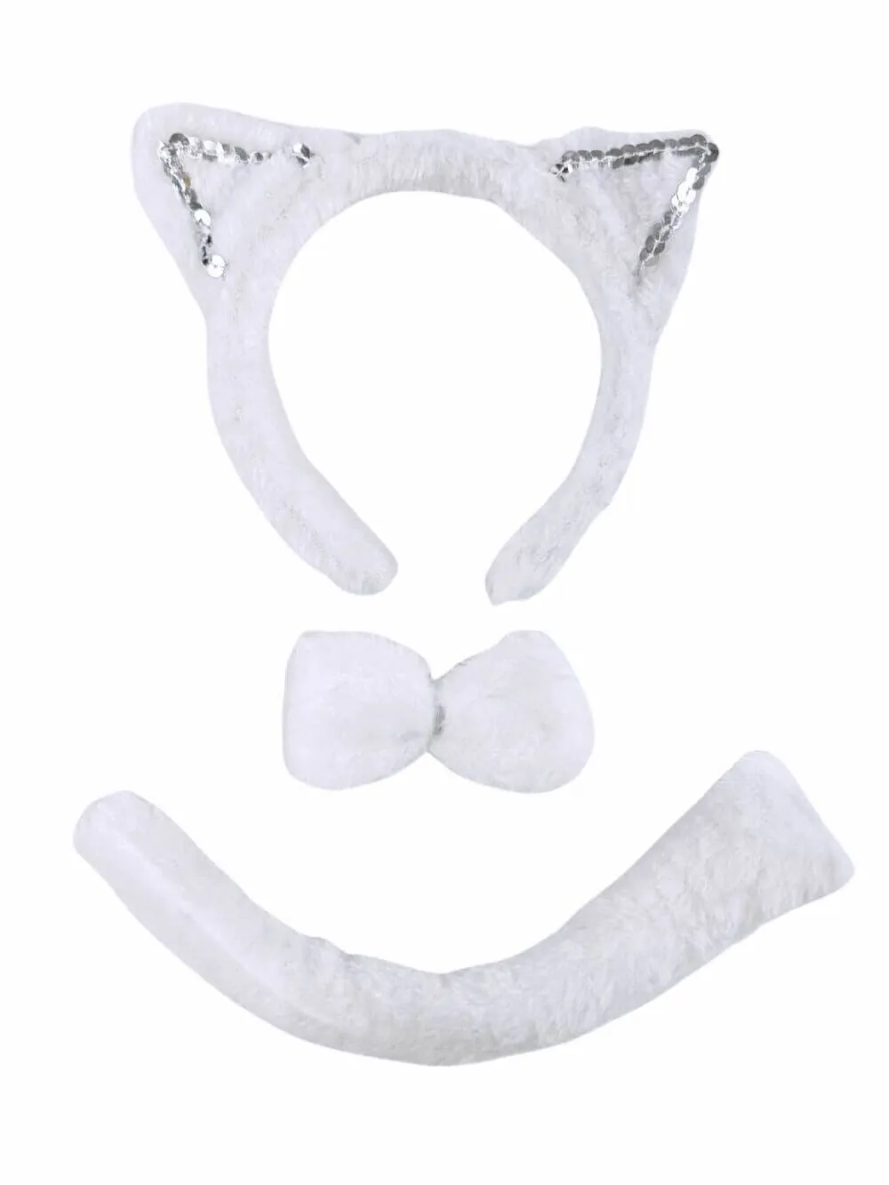 White Cat Girls Headband Ears, Kid or Adult Size Costume Accessories